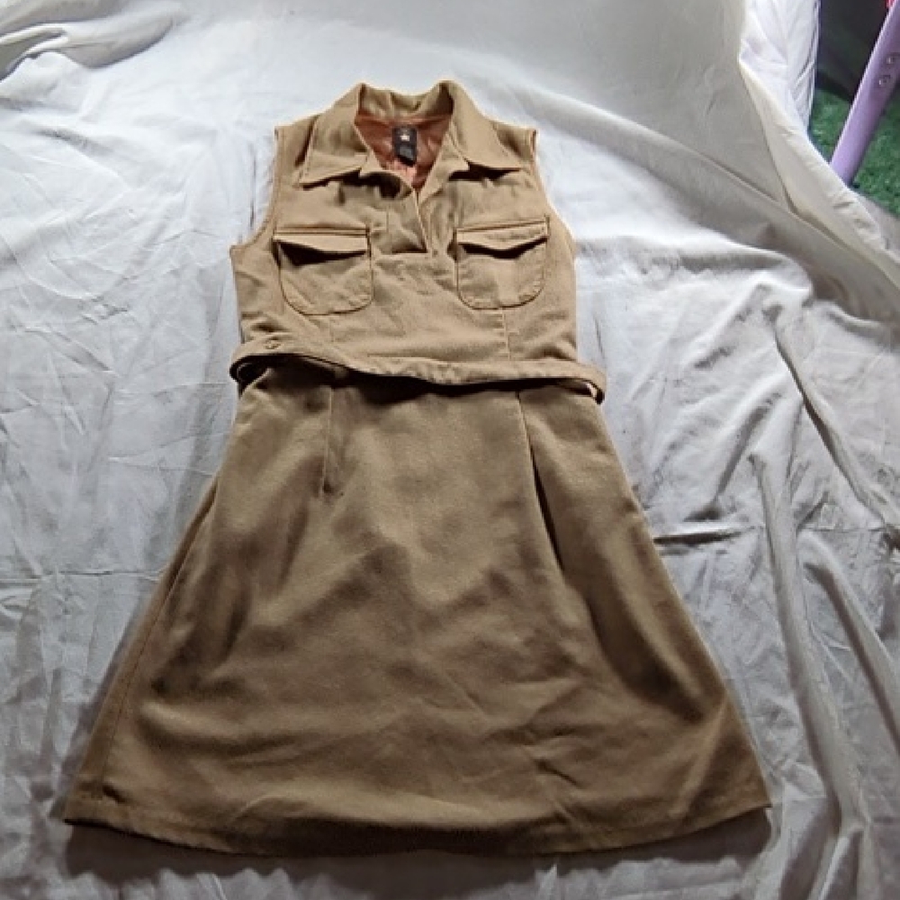 American Eagle Outfitters Tan Sleeveless Mini Dress